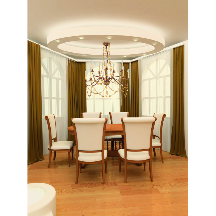 Gold Leaf Bronze 10-Light Candelabra Chandelier