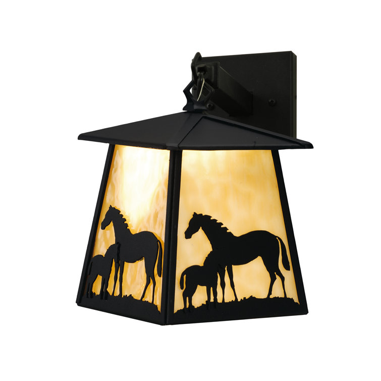 12.5" Black Steel Direct Wired Wall Sconce