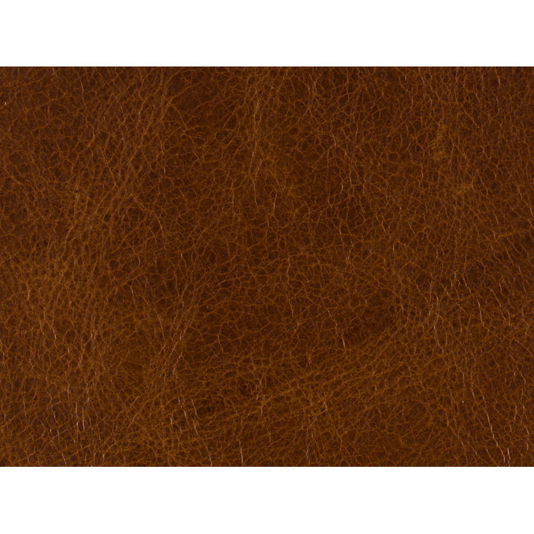 Handcrafted Brown Leather Recliner with Dark Wood Finish