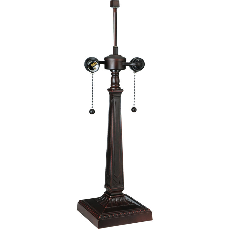 Prairie Peaks Mahogany Bronze 2-Light Outdoor Stained Glass Lamp