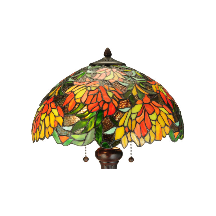 Eloise Bronze 2-Light Stained Glass Table Lamp