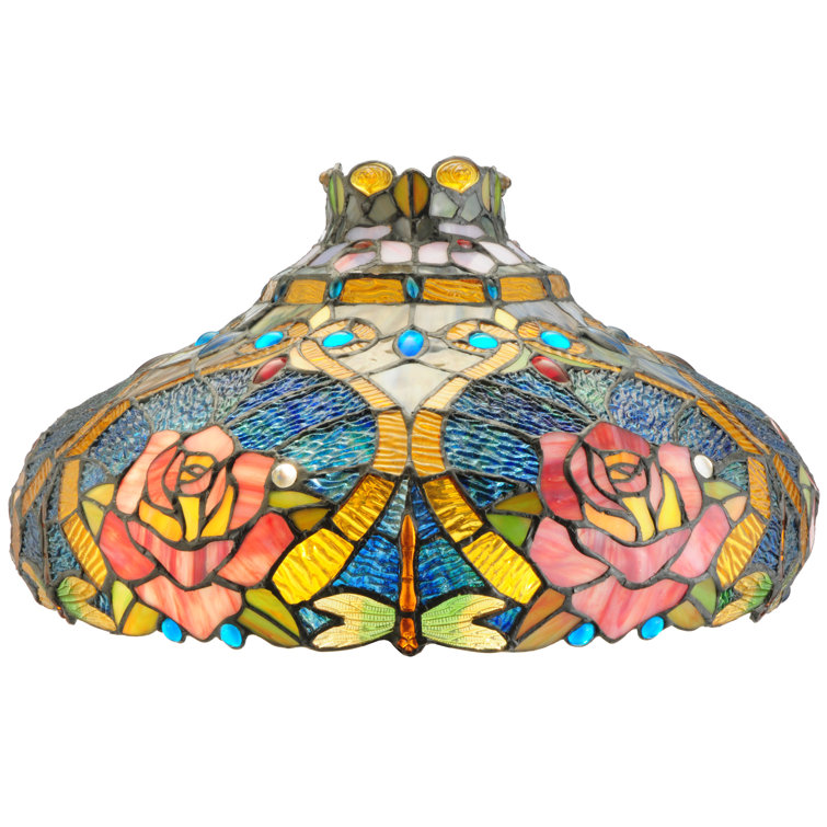 Kids' Whimsical Blue Stained Glass 2-Light Dragonfly Table Lamp