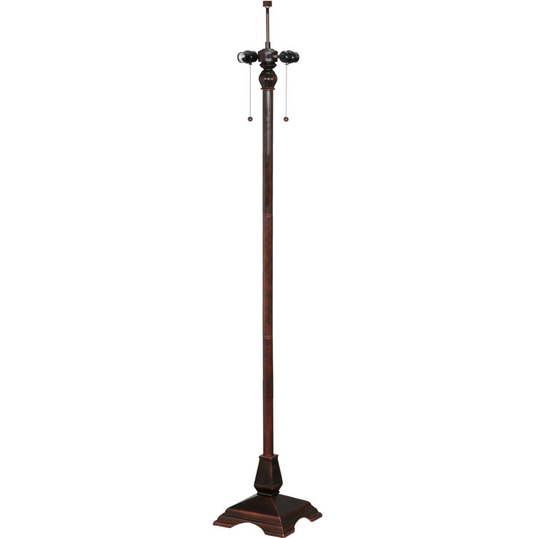 Mahogany Bronze 62" Mission-Style Stained Glass Floor Lamp