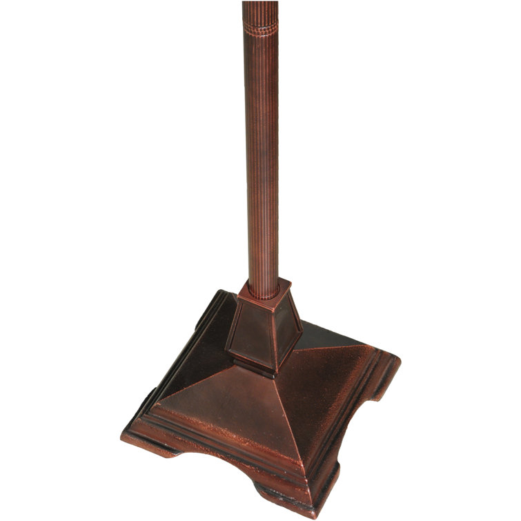 Mahogany Bronze 62" Mission-Style Stained Glass Floor Lamp