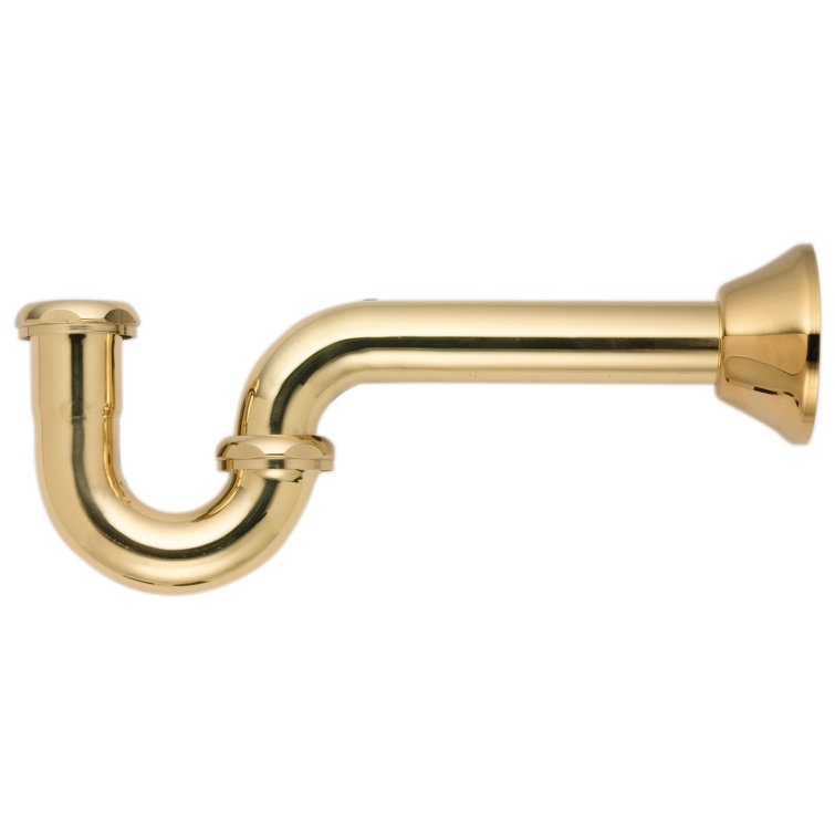 Polished Brass 1-1/4" Slip-Joint P-Trap for Potable Water