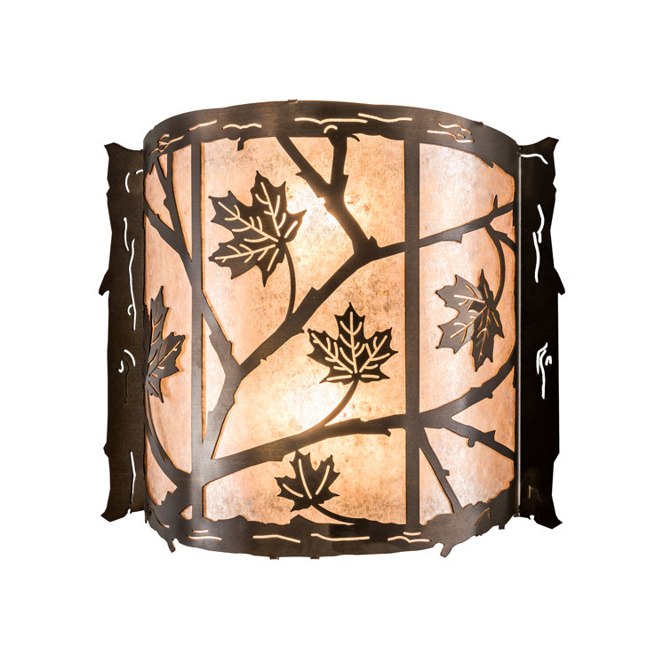 Antique Copper Maple Leaf 2-Light Wall Sconce
