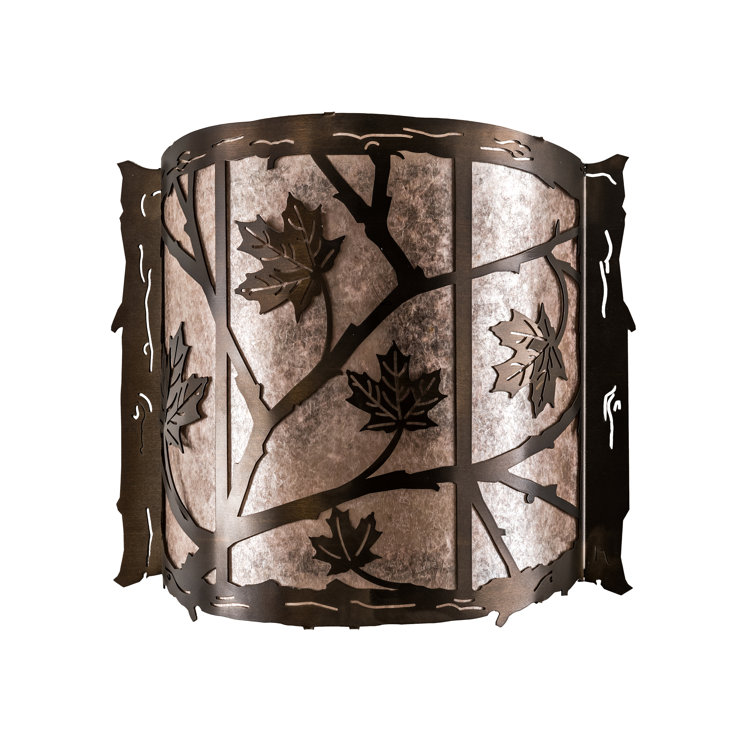 Antique Copper Maple Leaf 2-Light Wall Sconce