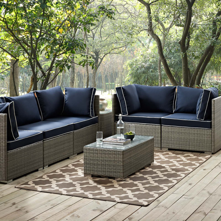 Cerelia Light and Dark Beige Trellis 8x10 Synthetic Area Rug