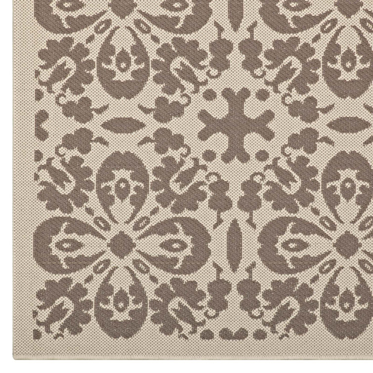 Ariana Light Green and Beige Floral 8' x 10' Synthetic Rug