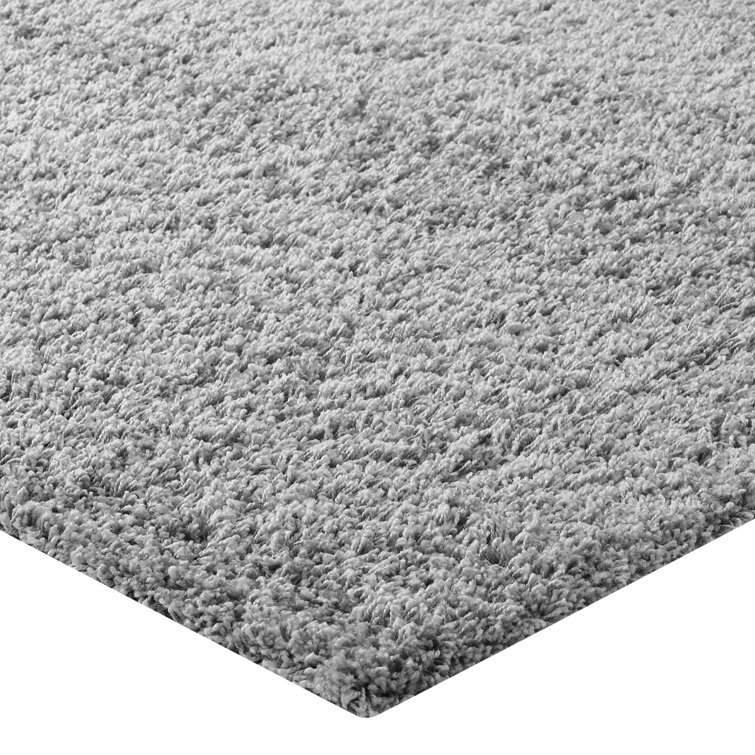 Enyssa Navy Solid Shag Synthetic Area Rug 5' x 8'