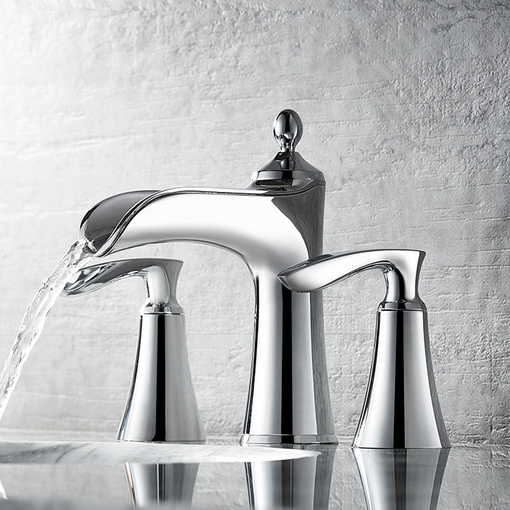 Ukiah Polished Chrome 2-Handle Widespread Waterfall Bathroom Faucet