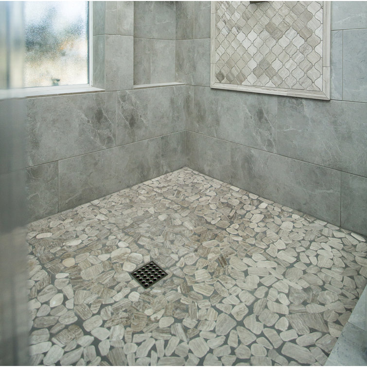 Cream Natural Stone Pebble Mosaic Tile 12x12