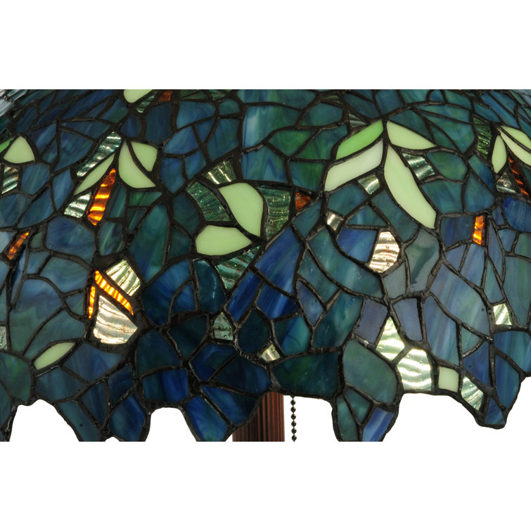 Nightfall Wisteria 63" Stained Glass Blue 2-Light Floor Lamp