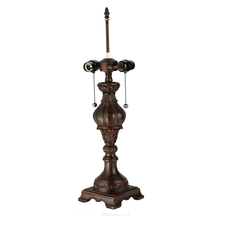 24" Mahogany Bronze Stained Glass Arc Table Lamp