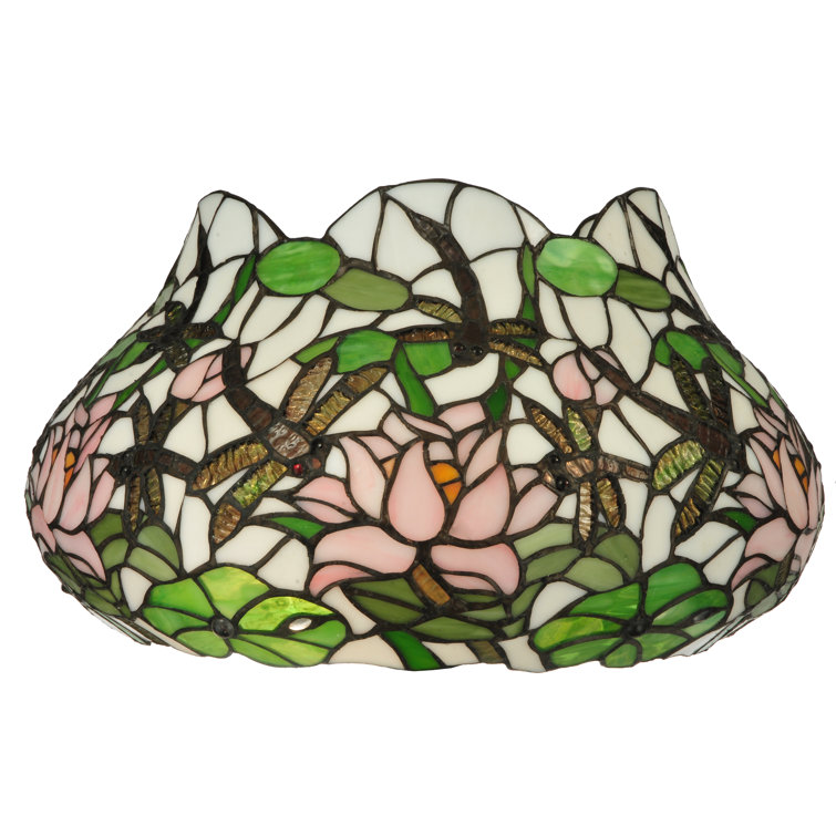 Dragonfly Bloom 22.5" Stained Glass Table Lamp in Mahogany Bronze