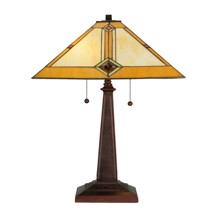 Mahogany Bronze 22" Diamond Mission 2-Light Table Lamp