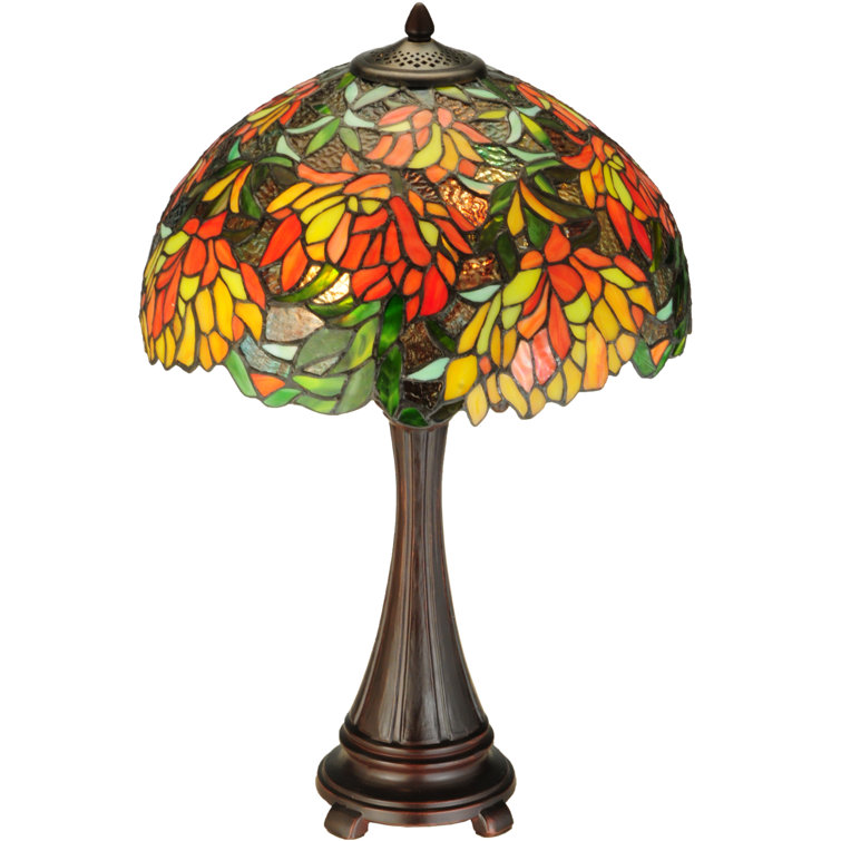 Eloise Bronze 2-Light Stained Glass Table Lamp