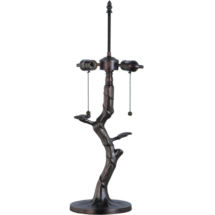Blue Stained Glass 25" Table Lamp with Mahogany Bronze Base
