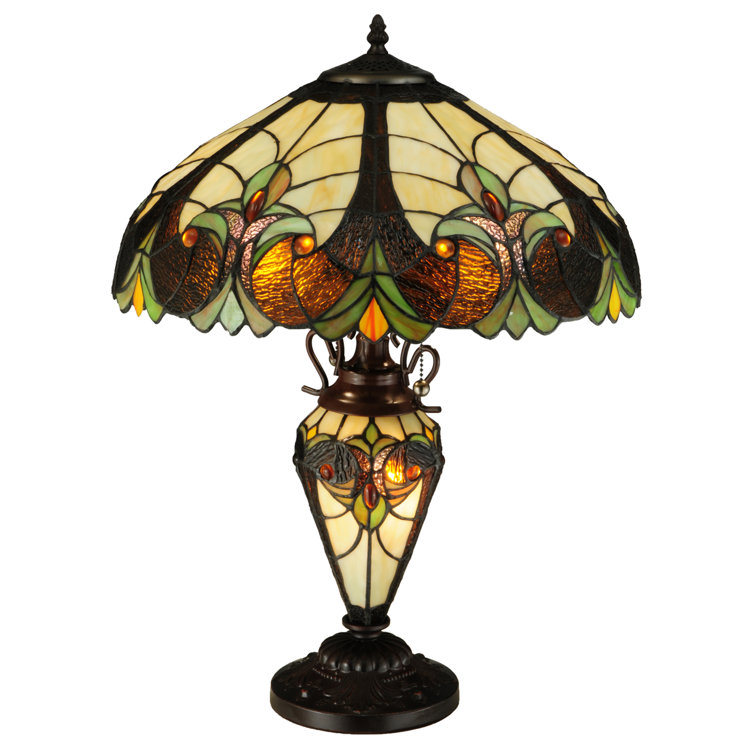 Victorian Elegance 25" Stained Glass Bronze Table Lamp
