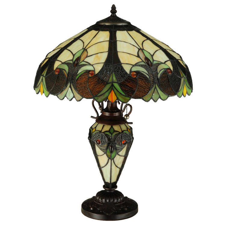 Victorian Elegance 25" Stained Glass Bronze Table Lamp
