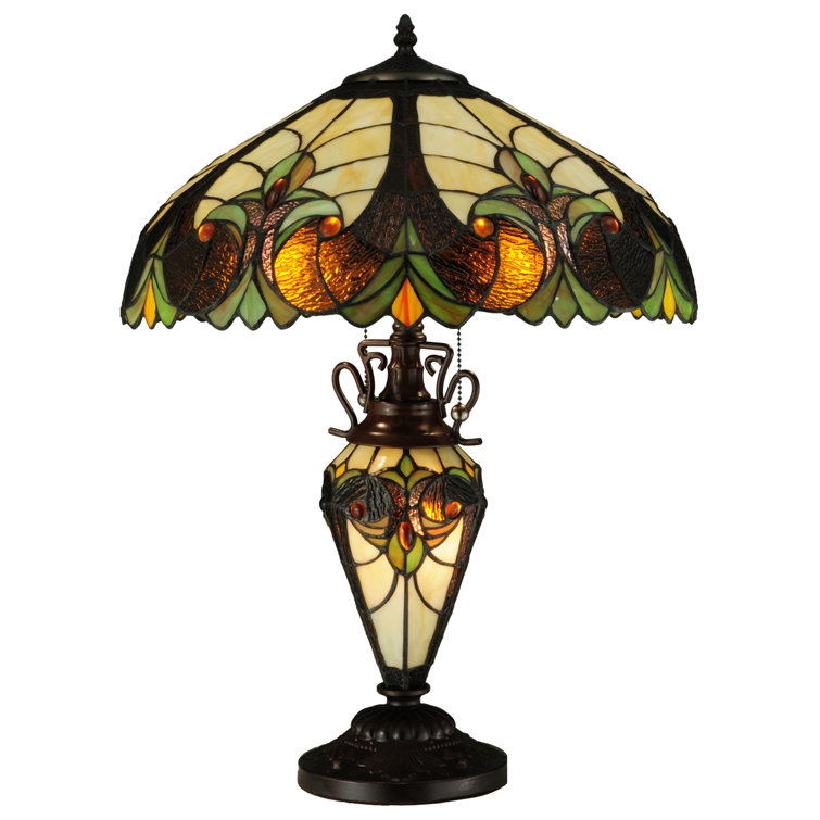 Victorian Elegance 25" Stained Glass Bronze Table Lamp