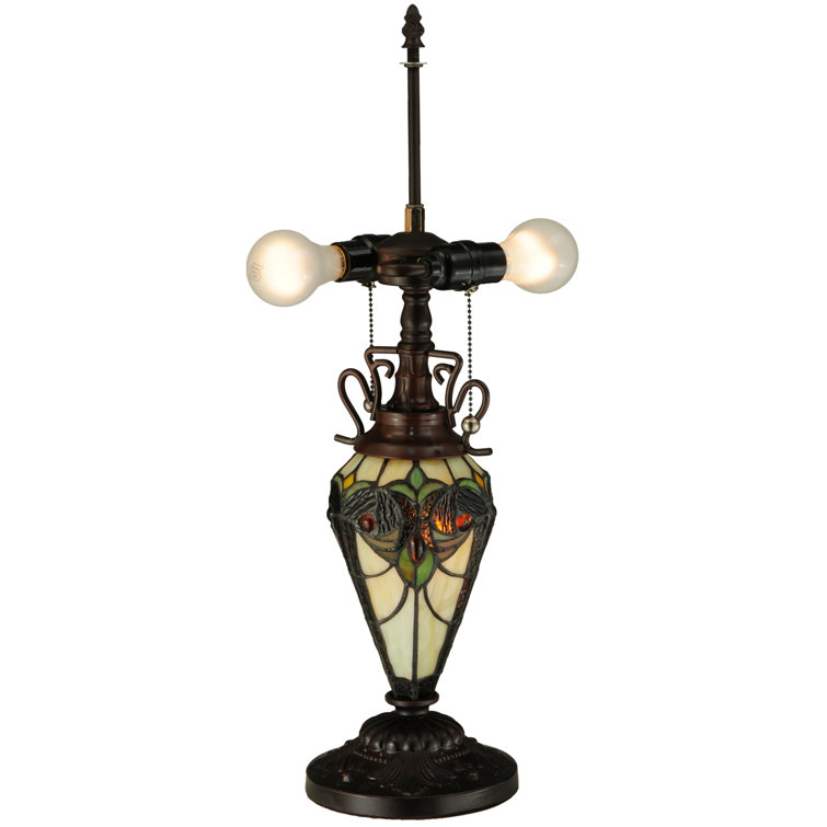Victorian Elegance 25" Stained Glass Bronze Table Lamp