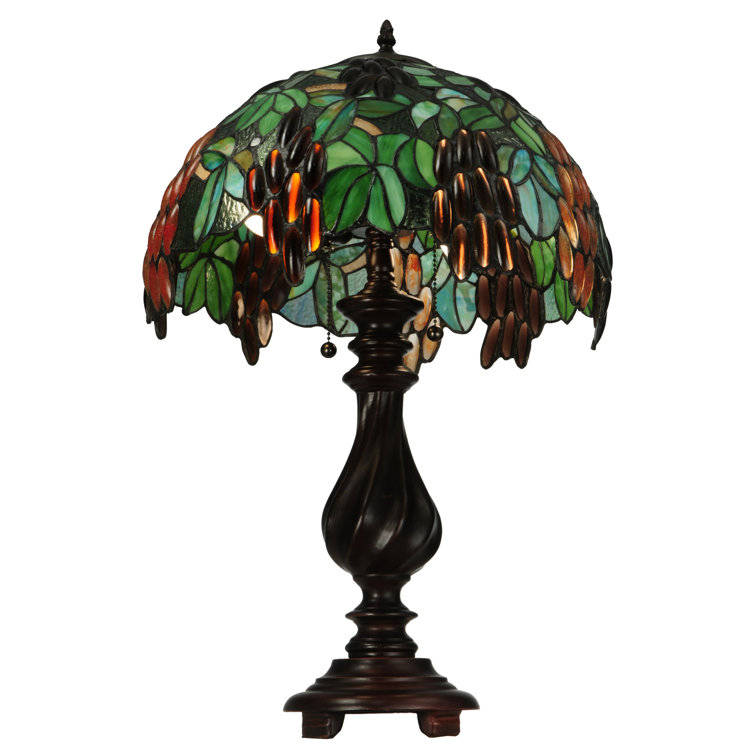 Murlo Multicolor Stained Glass and Bronze Table Lamp