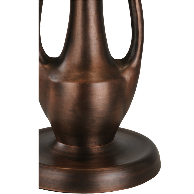 27" Multicolor Stained Glass and Bronze Table Lamp