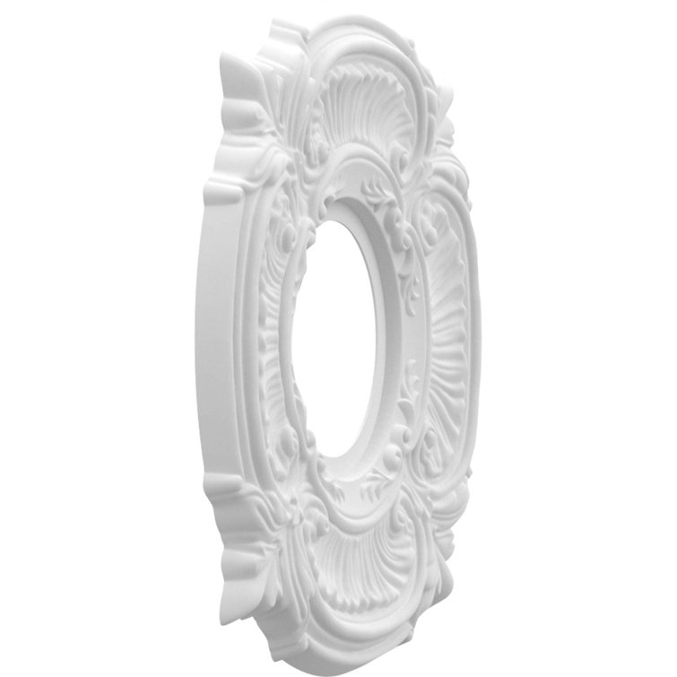 White Thermoformed PVC Decorative Ceiling Medallion, 10" Diameter