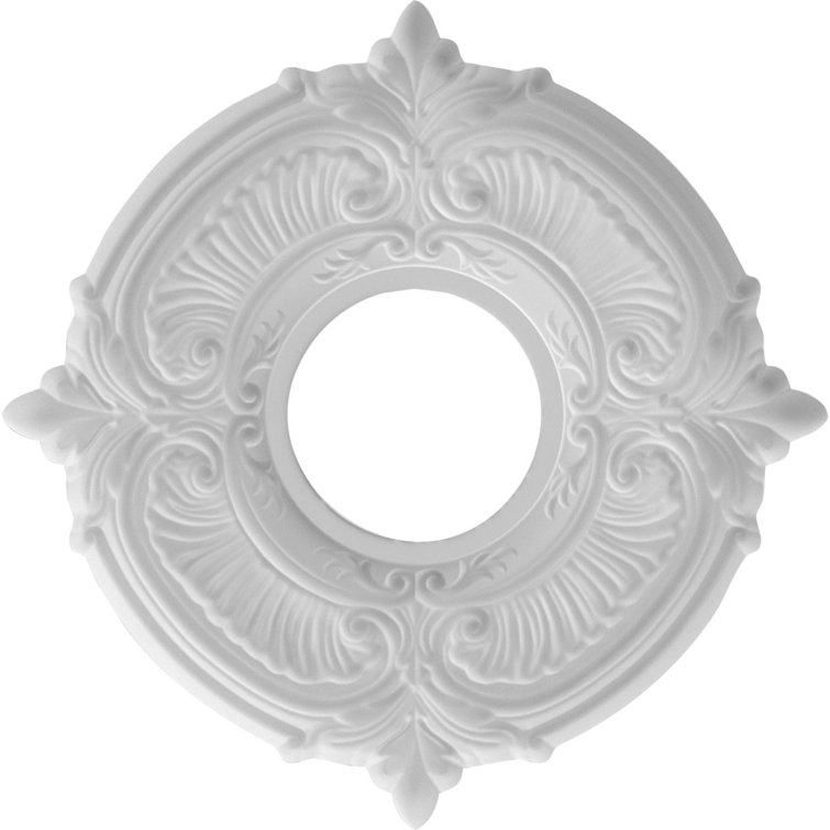 White Thermoformed PVC Decorative Ceiling Medallion, 10" Diameter