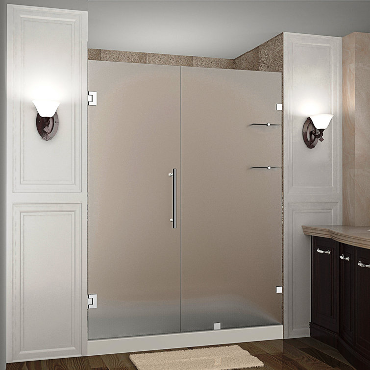 Nautis GS 50" x 72" Frosted Glass Frameless Hinged Shower Door