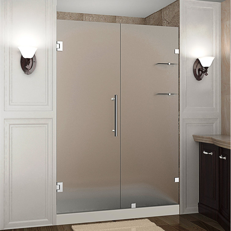 Nautis GS 50" x 72" Frosted Glass Frameless Hinged Shower Door