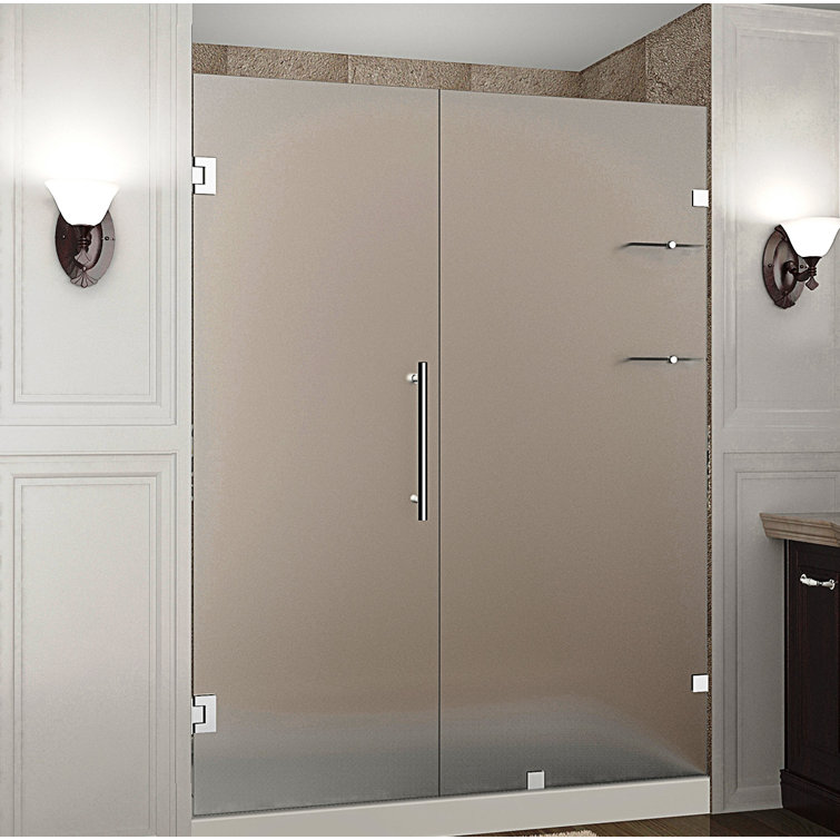 Nautis GS 63" Chrome Frameless Frosted Pivot Shower Door