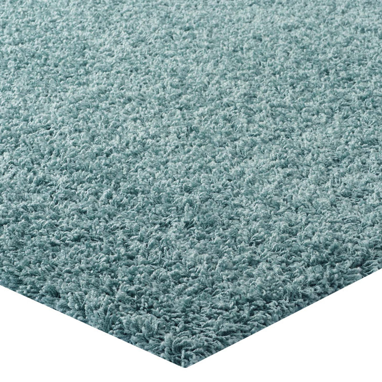 Enyssa Navy Solid Shag Synthetic Area Rug 5' x 8'