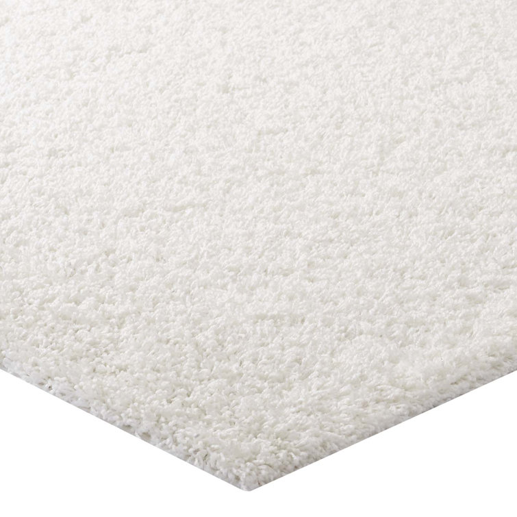 Enyssa Navy Solid Shag Synthetic Area Rug 5' x 8'
