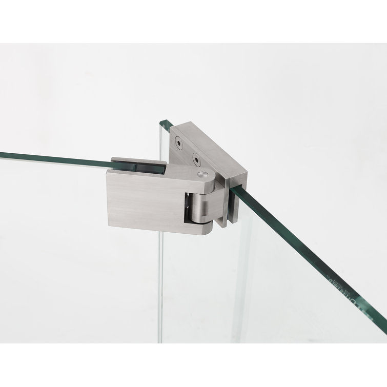 Belmore Frameless Clear Tempered Glass Shower Door with Stainless Steel Hardware