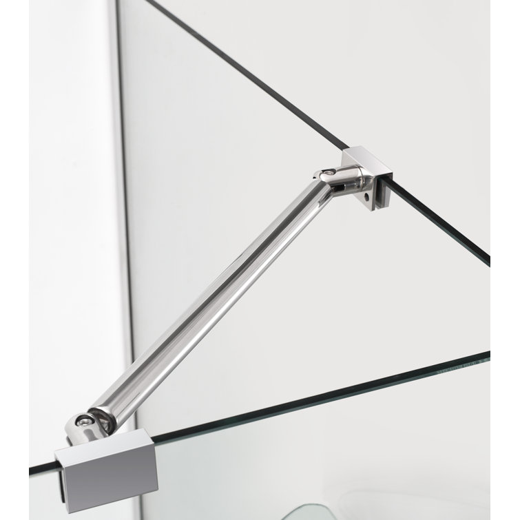 Bromley 72" Frameless Chrome Hinged Shower Enclosure
