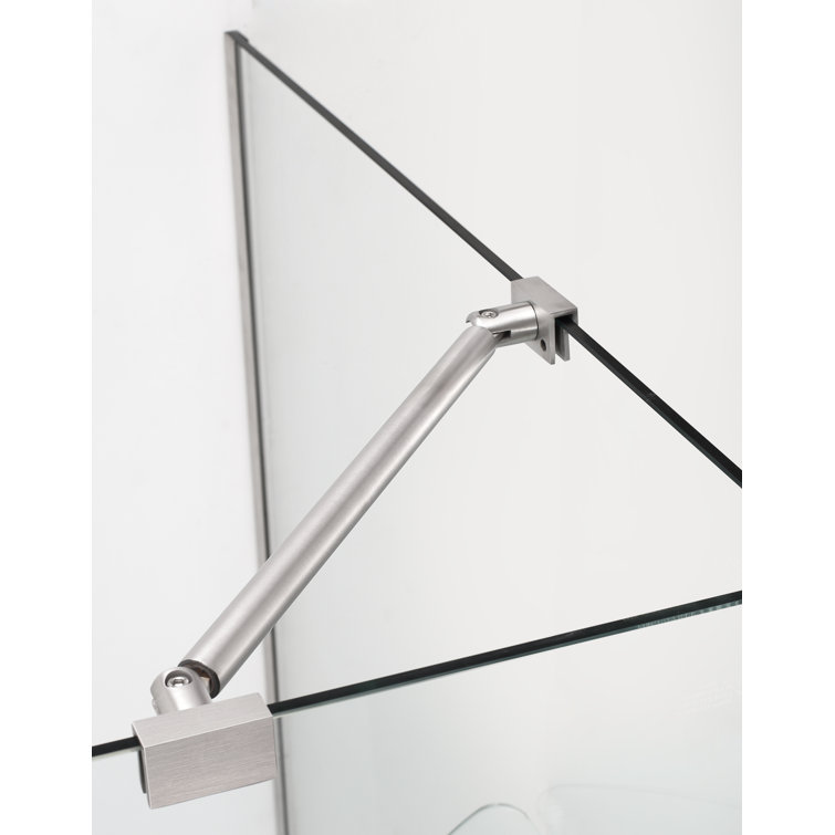 Bromley 52" x 72" Frameless Stainless Steel Hinged Shower Enclosure