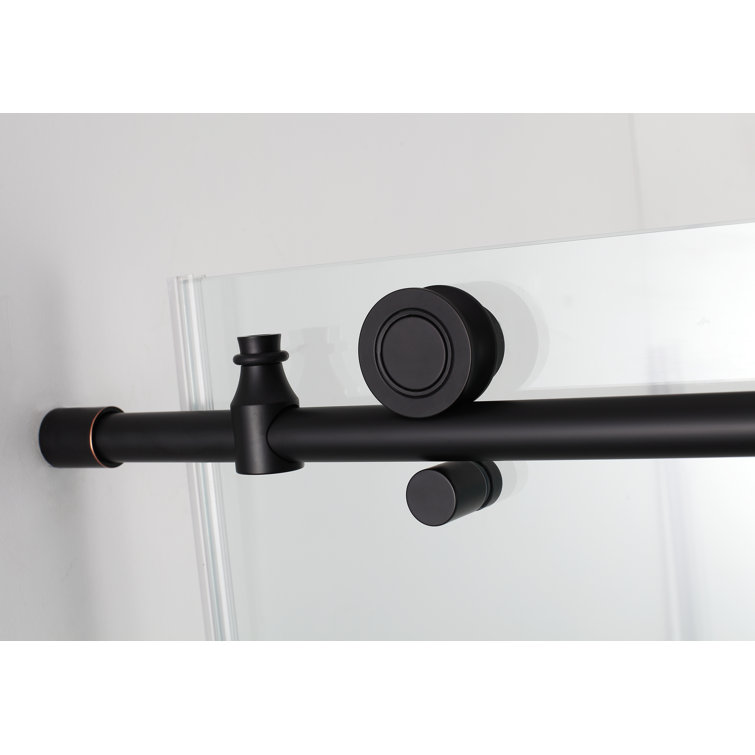 Matte Black Frameless 60" x 76" Sliding Shower Enclosure