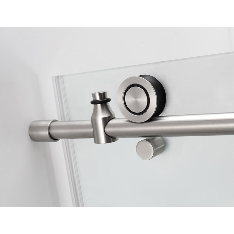 Coraline 48'' Frosted Tempered Glass Frameless Sliding Shower Door