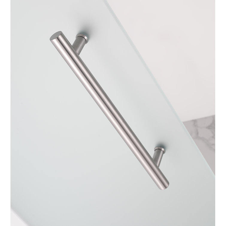 Coraline 48'' Frosted Tempered Glass Frameless Sliding Shower Door