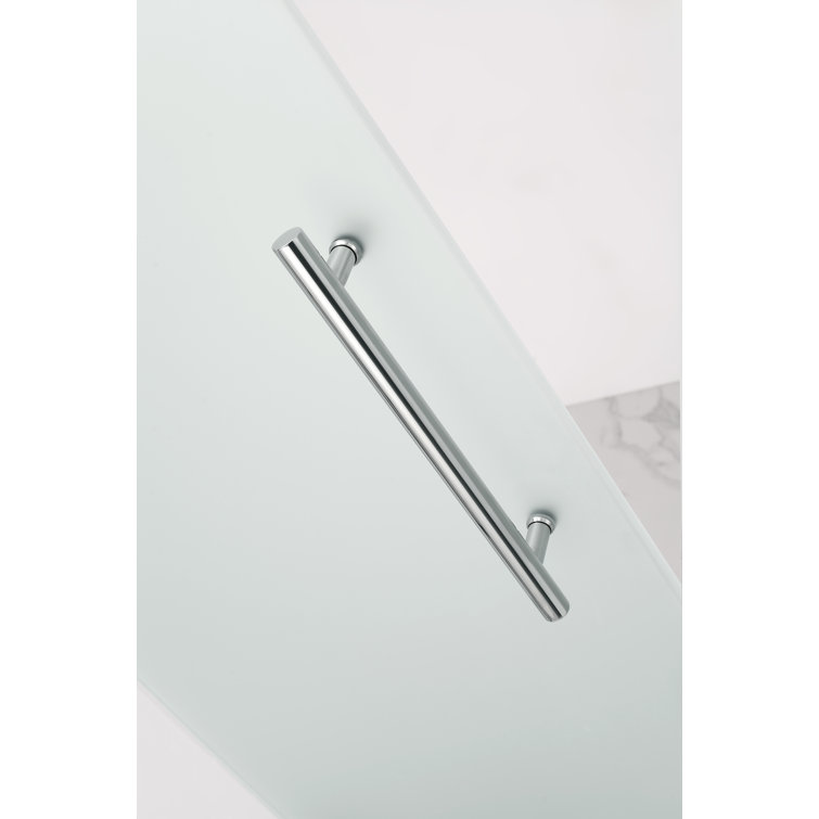 Coraline 76" x 48" Frameless Frosted Glass Sliding Shower Door in Chrome