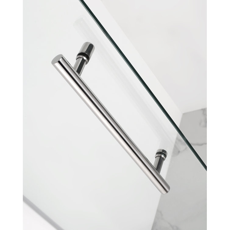 Merrick Chrome Frameless Neo-Angle Hinged Shower Enclosure