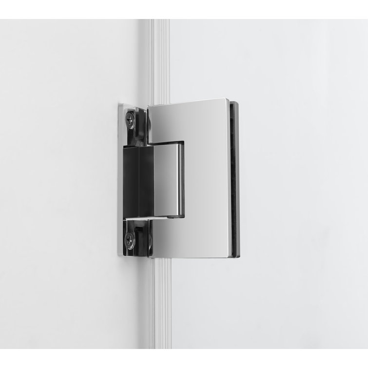 Belmore 36'' x 72'' Frameless Hinged Shower Door in Clear Tempered Glass and Stainless Steel