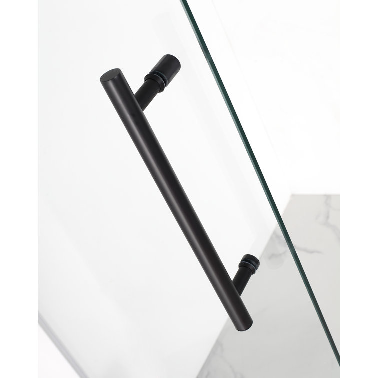 Aston 36'' x 72'' Matte Black Frameless Tempered Glass Shower Door