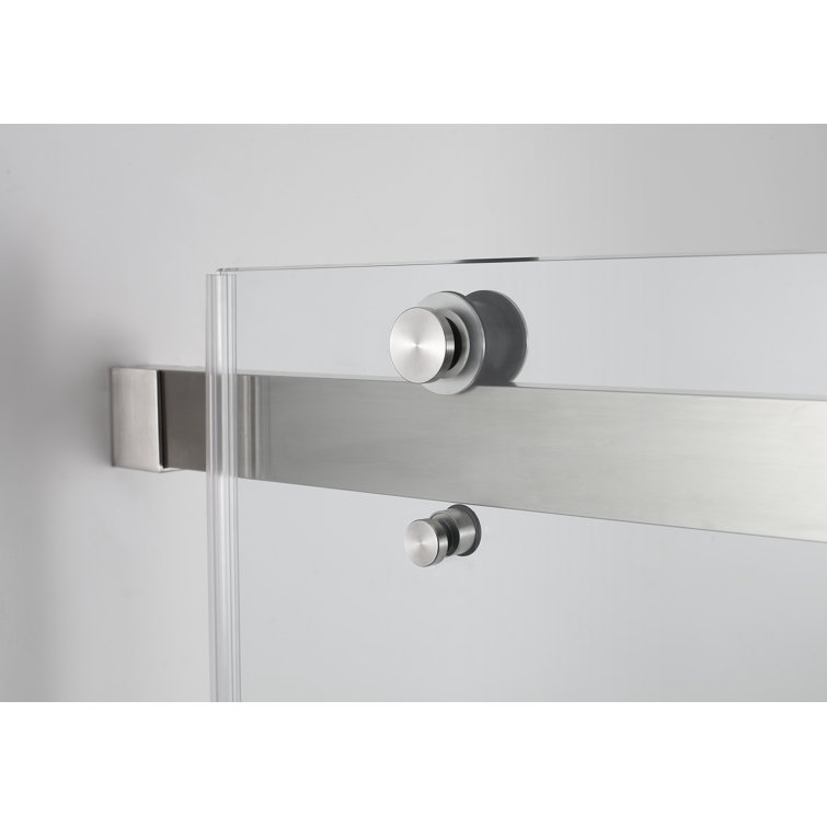 Rivage 76" Frameless Sliding Shower Door in Stainless Steel