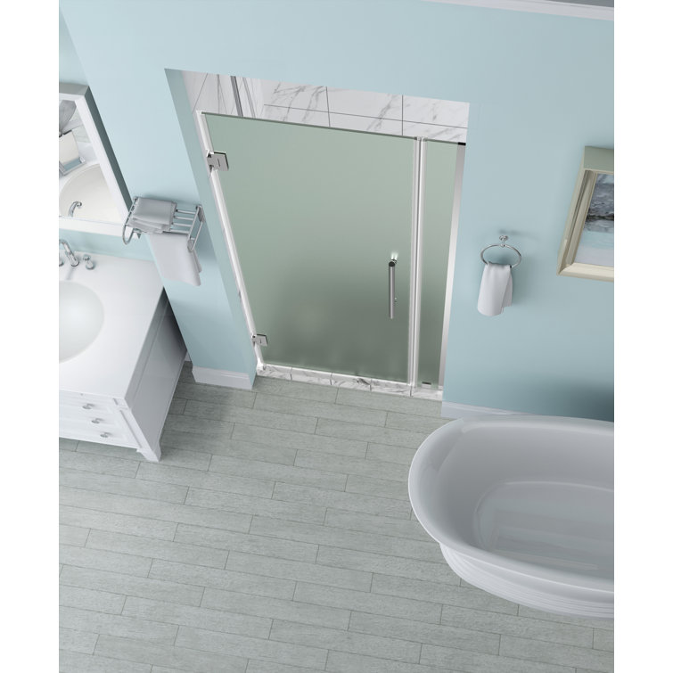 Belmore 72" x 30.25" Frameless Frosted Glass Shower Door with Chrome Hardware