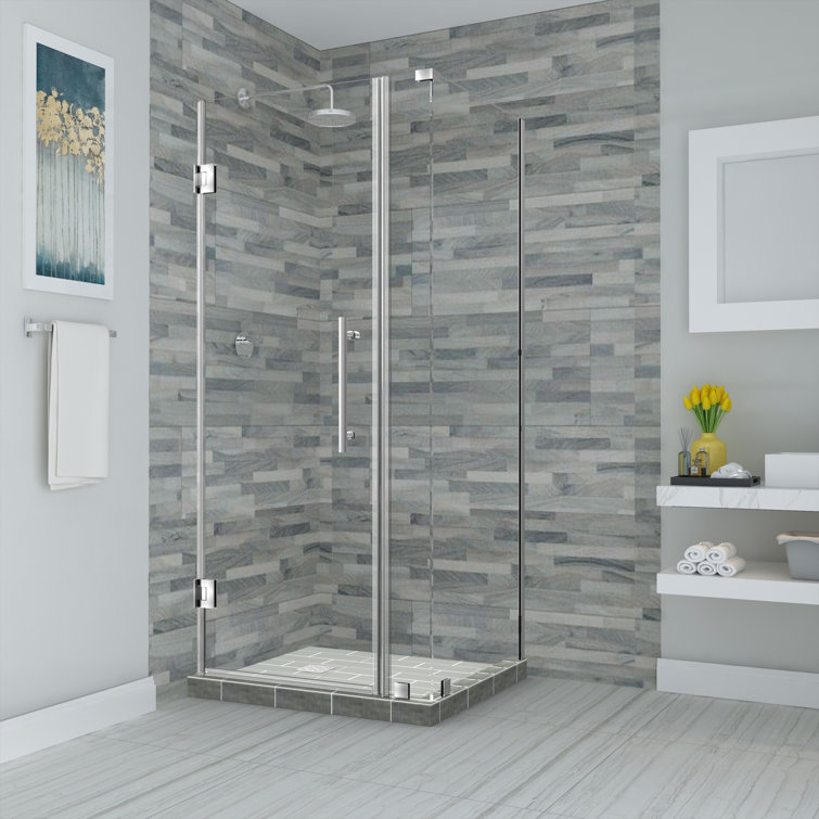 Bromley Frameless Stainless Steel Hinged Shower Enclosure