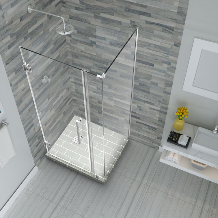 Bromley Frameless Stainless Steel Hinged Shower Enclosure