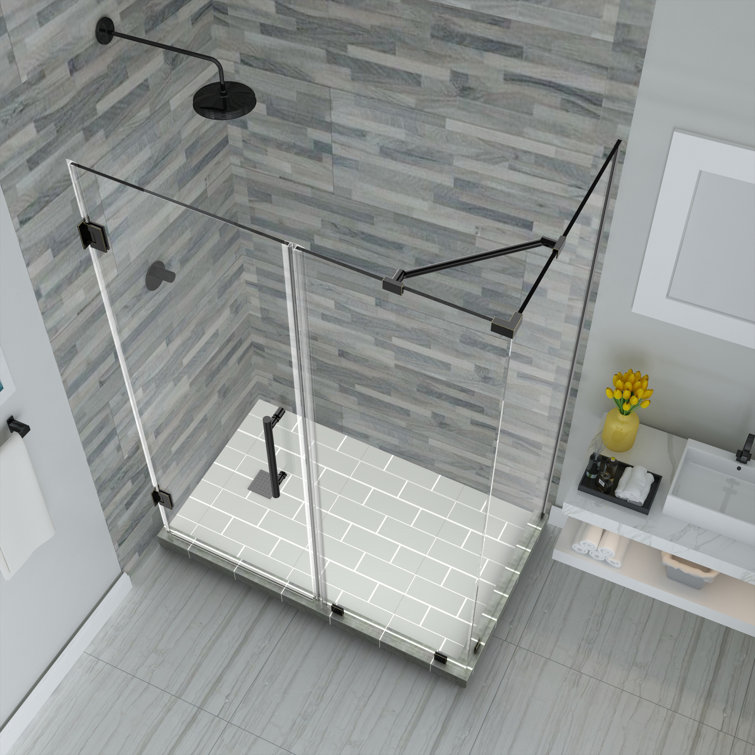 Bromley 32" x 72" Frameless Clear Glass Hinged Shower Enclosure